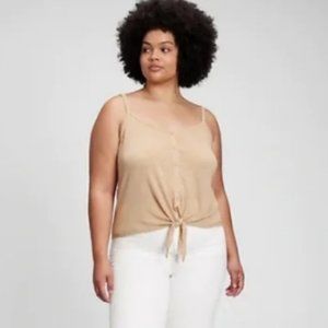 NWT GAP Tan Linen Tie Cami